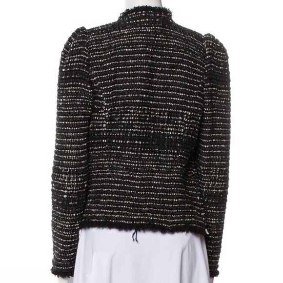 IRO Diana Black Tweed Puff Sleeve Open Jacket - Picture 9 of 11